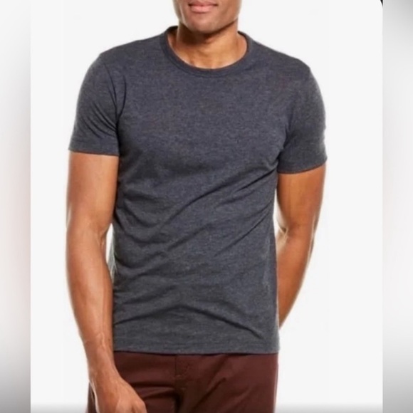Theory Men's Gaskell Slub Cotton Dark Gray Short Sleeve T-shirt Slim Fit Sz S - Picture 1 of 13